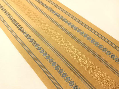 平和屋着物●本場筑前博多織　半幅帯　献上　証紙付き　正絹　逸品　CABI4129vp