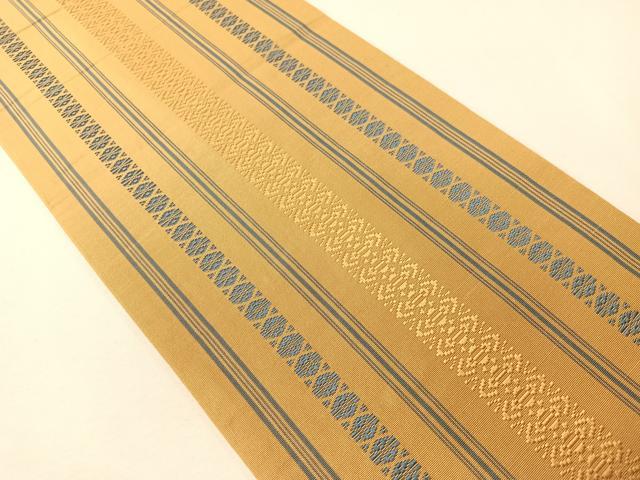 平和屋着物●本場筑前博多織　半幅帯　献上　証紙付き　正絹　逸品　CABI4129vp