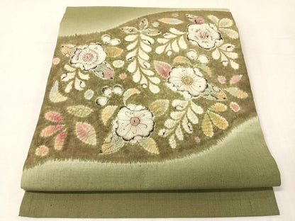 平和屋着物●つけ帯　辻が花　紬地　手描き　絞り　正絹　逸品　CABI4131vp