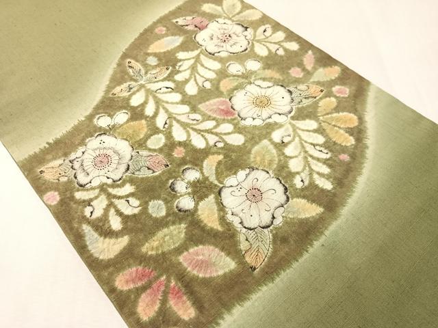 平和屋着物●つけ帯　辻が花　紬地　手描き　絞り　正絹　逸品　CABI4131vp