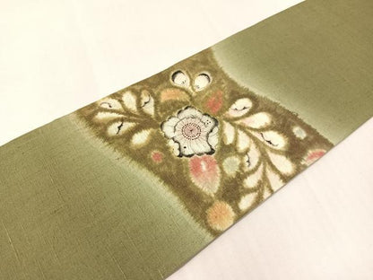 平和屋着物●つけ帯　辻が花　紬地　手描き　絞り　正絹　逸品　CABI4131vp