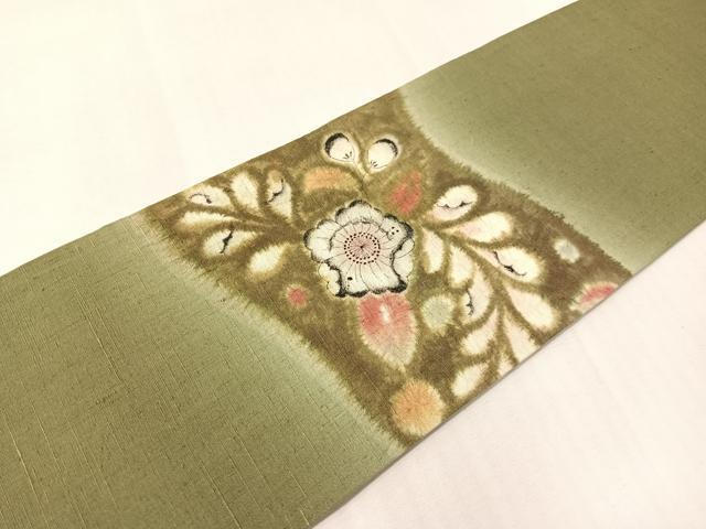 平和屋着物●つけ帯　辻が花　紬地　手描き　絞り　正絹　逸品　CABI4131vp