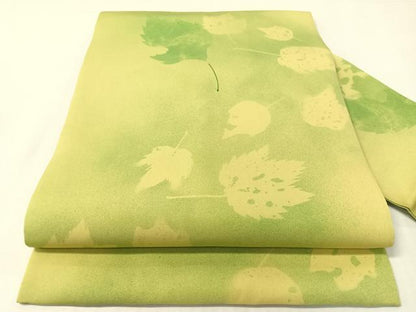 平和屋着物●塩瀬　全通柄　九寸名古屋帯　舞葉文　正絹　逸品　CABI4136vp