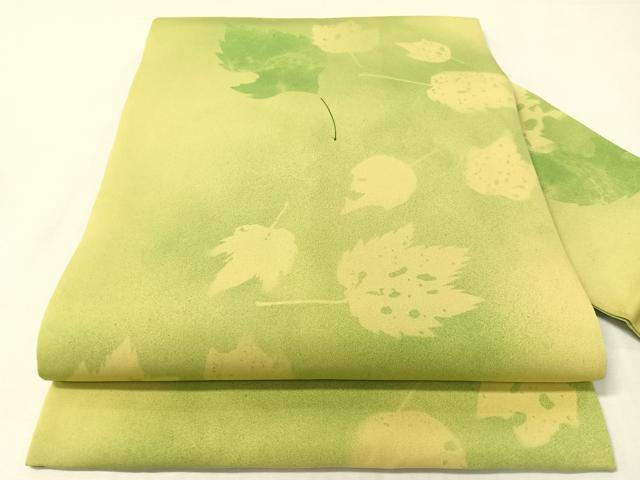 平和屋着物●塩瀬　全通柄　九寸名古屋帯　舞葉文　正絹　逸品　CABI4136vp