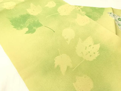平和屋着物●塩瀬　全通柄　九寸名古屋帯　舞葉文　正絹　逸品　CABI4136vp