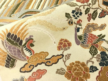 平和屋着物●六通柄袋帯　唐織　鳳凰更紗　金糸　正絹　逸品　CABI4138vp