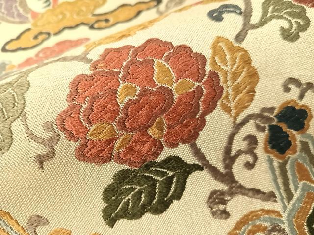 平和屋着物●六通柄袋帯　唐織　鳳凰更紗　金糸　正絹　逸品　CABI4138vp
