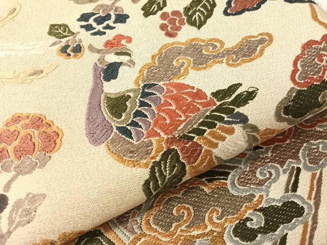 平和屋着物●六通柄袋帯　唐織　鳳凰更紗　金糸　正絹　逸品　CABI4138vp