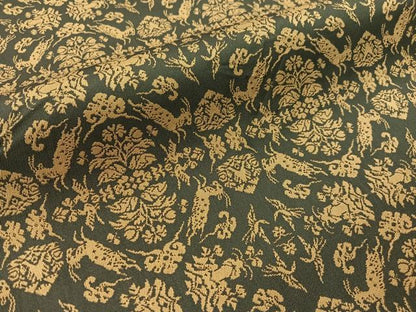 平和屋着物●九寸開き名古屋帯　山羊花卉文錦　正絹　逸品　CABI4145vp