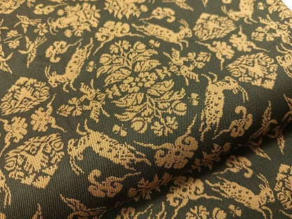 平和屋着物●九寸開き名古屋帯　山羊花卉文錦　正絹　逸品　CABI4145vp