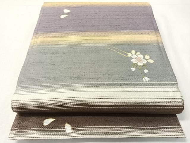 平和屋着物●両面　全通柄袋帯　嵐山さくら桟敷　花簪　月の満ち欠け　金銀糸　正絹　逸品　CABI4153vp
