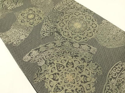 平和屋着物●六通柄袋帯　正倉院花文　金糸　正絹　逸品　未使用　CABI4157vp