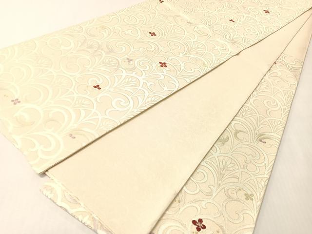平和屋着物●西陣織　六通柄袋帯　花唐草文　金糸　正絹　逸品　未使用　CABI4164vp