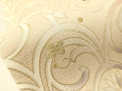 平和屋着物●西陣織　六通柄袋帯　花唐草文　金糸　正絹　逸品　未使用　CABI4164vp