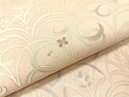 平和屋着物●西陣織　六通柄袋帯　花唐草文　金糸　正絹　逸品　未使用　CABI4164vp