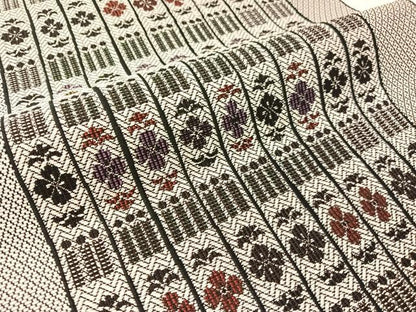 平和屋着物●本場筑前博多織　八寸名古屋帯　花間道　正絹　逸品　CABI4165vp