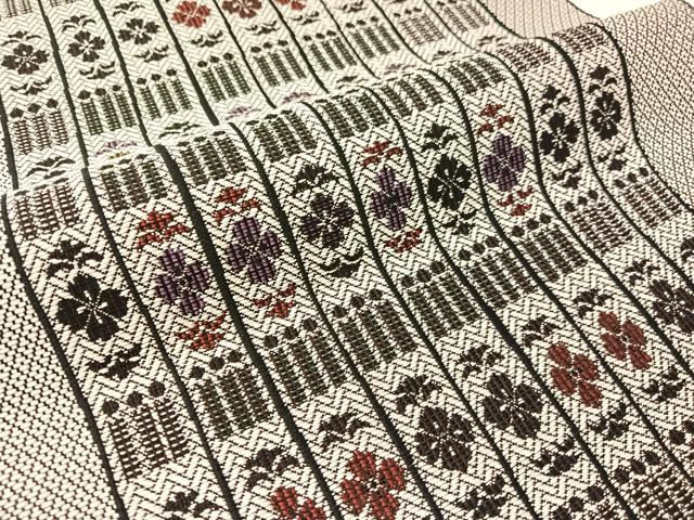 平和屋着物●本場筑前博多織　八寸名古屋帯　花間道　正絹　逸品　CABI4165vp
