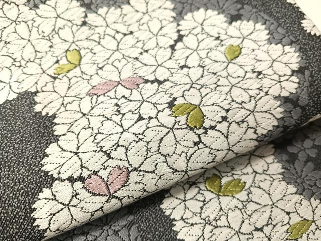平和屋着物●九寸名古屋帯　唐織　舞桜　正絹　逸品　CABI4168vp