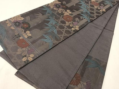 平和屋着物●西陣　川島織物　六通柄京袋帯　笹竹菊文　CABI4170vp