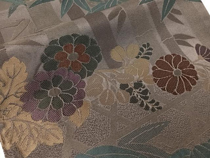 平和屋着物●西陣　川島織物　六通柄京袋帯　笹竹菊文　CABI4170vp