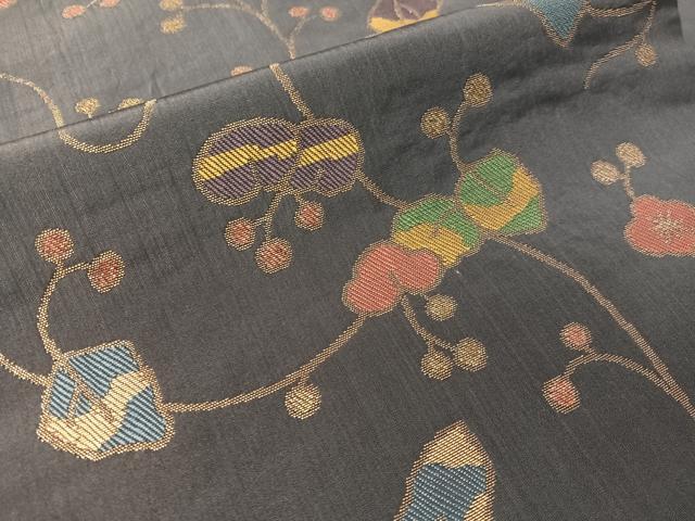 平和屋着物●銀座きしや　九寸名古屋帯　花唐草文　金糸　正絹　逸品　CABI4171vp