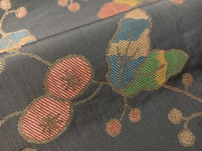 平和屋着物●銀座きしや　九寸名古屋帯　花唐草文　金糸　正絹　逸品　CABI4171vp