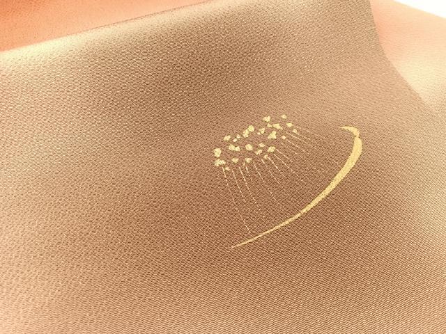 平和屋着物●九寸名古屋帯　舞花文　金彩　鬼しぼ縮緬　正絹　逸品　CABI4172vp