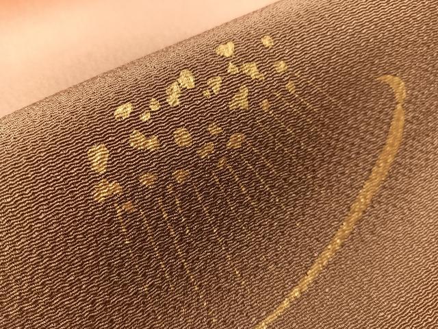 平和屋着物●九寸名古屋帯　舞花文　金彩　鬼しぼ縮緬　正絹　逸品　CABI4172vp