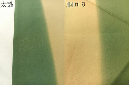 平和屋着物●塩瀬　全通柄　九寸名古屋帯　間道　正絹　逸品　CABI4173vp