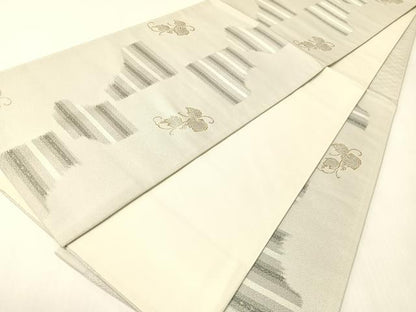 平和屋着物●六通柄袋帯　葡萄蔦の葉文　金銀糸　正絹　逸品　CABI4174vp