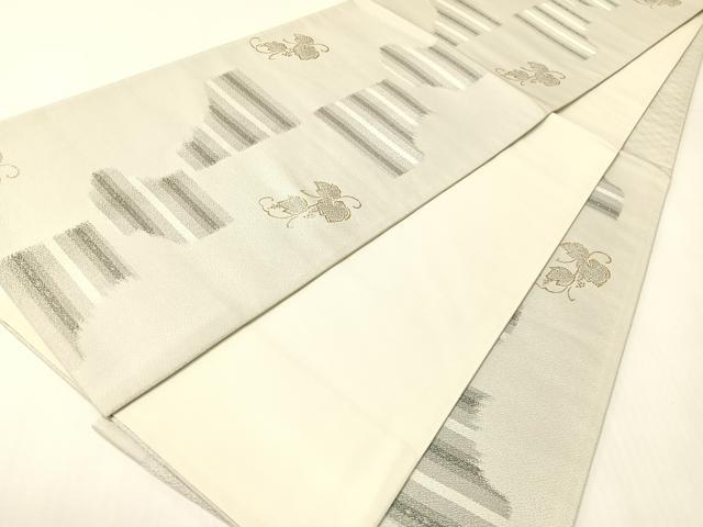 平和屋着物●六通柄袋帯　葡萄蔦の葉文　金銀糸　正絹　逸品　CABI4174vp