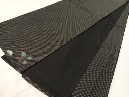 平和屋着物●太鼓柄袋帯　雪兎　黒地　金彩　やまと誂製　正絹　逸品　CABI4180vp