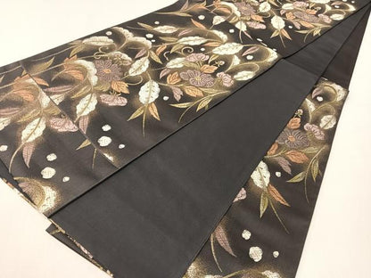 平和屋着物●六通柄袋帯　唐織　辻が花　金糸　正絹　逸品　CABI4181vp