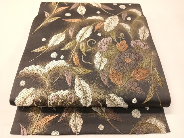 平和屋着物●六通柄袋帯　唐織　辻が花　金糸　正絹　逸品　CABI4181vp