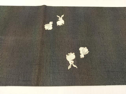 平和屋着物●太鼓柄袋帯　雪輪兎　金銀糸　正絹　逸品　CABI4183vp