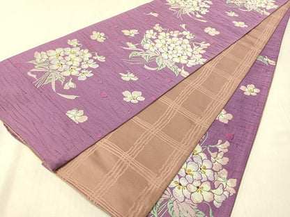 平和屋着物●両面　六通柄袋帯　束ね花文　正絹　逸品　未使用　CABI4190vp