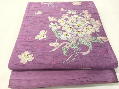 平和屋着物●両面　六通柄袋帯　束ね花文　正絹　逸品　未使用　CABI4190vp