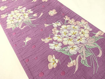 平和屋着物●両面　六通柄袋帯　束ね花文　正絹　逸品　未使用　CABI4190vp
