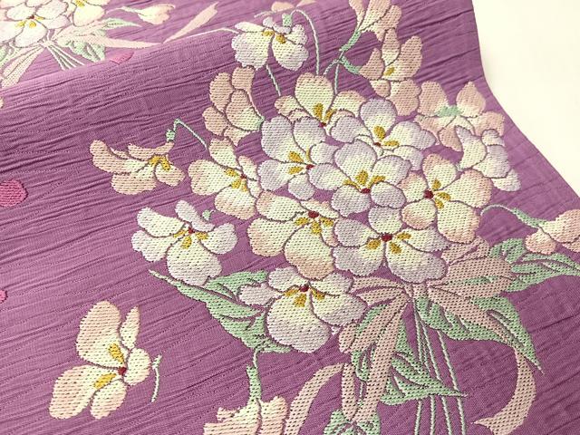 平和屋着物●両面　六通柄袋帯　束ね花文　正絹　逸品　未使用　CABI4190vp