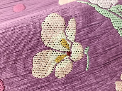 平和屋着物●両面　六通柄袋帯　束ね花文　正絹　逸品　未使用　CABI4190vp