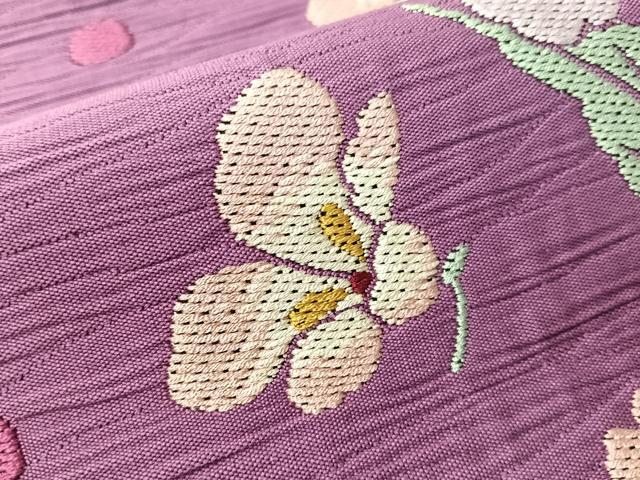 平和屋着物●両面　六通柄袋帯　束ね花文　正絹　逸品　未使用　CABI4190vp