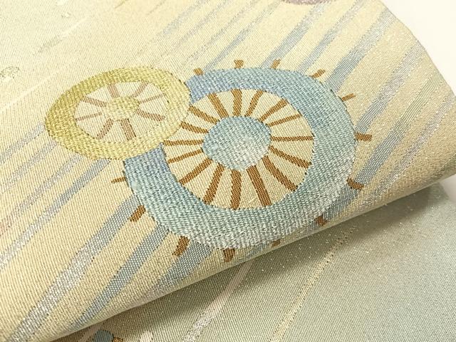 平和屋着物●爪掻き本綴れ　中谷文彦　太鼓柄袋帯　舵輪　金銀糸　さが美扱い　正絹　逸品　CABI4191vp