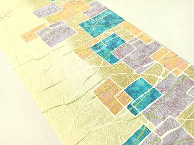 平和屋着物●博多織　鵬翔　全通柄京袋帯　纐纈　色紙重ね　正絹　逸品　未使用　CABI4193vp