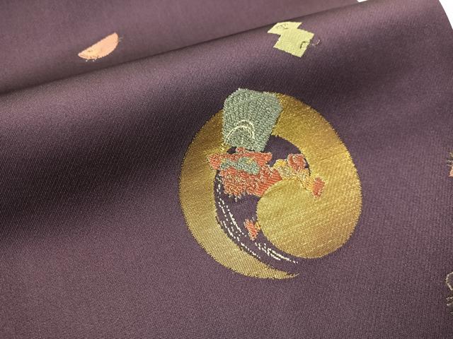 平和屋着物●九寸名古屋帯　風神雷神　金銀糸　正絹　逸品　未使用　CABI4207vp