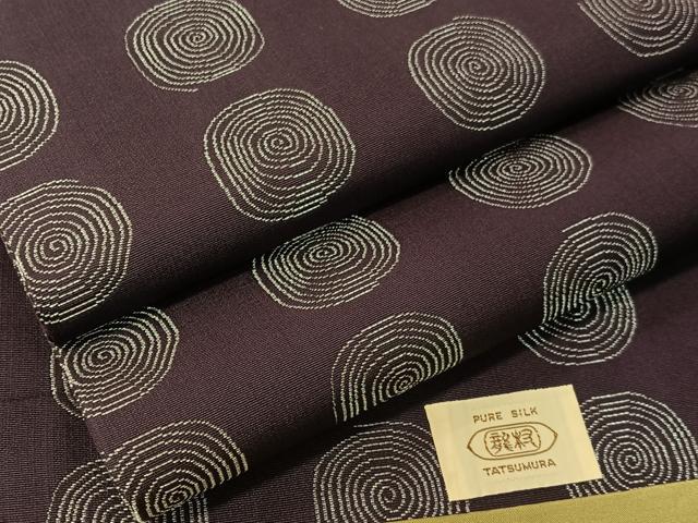 平和屋着物●龍村美術織物　九寸開き名古屋帯　渦巻　銀糸　正絹　逸品　CABI4212vp