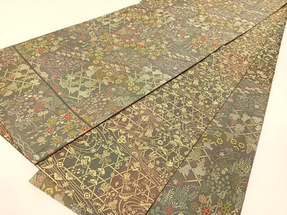平和屋着物●両面　全通柄袋帯　風姿花艶　能衣紋様　正絹　逸品　未使用　CABI4213vp