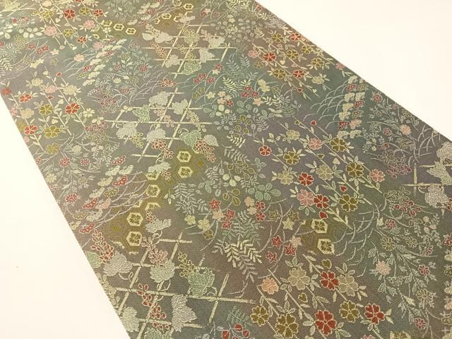 平和屋着物●両面　全通柄袋帯　風姿花艶　能衣紋様　正絹　逸品　未使用　CABI4213vp