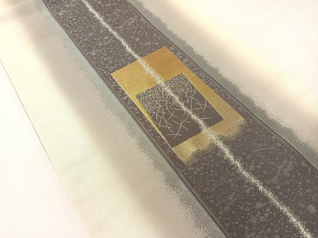 平和屋着物●西陣の名門　加納幸謹製　六通柄袋帯　色紙間道　金銀糸　反端付き　上代75万　正絹　逸品　未使用　CABI4219vp