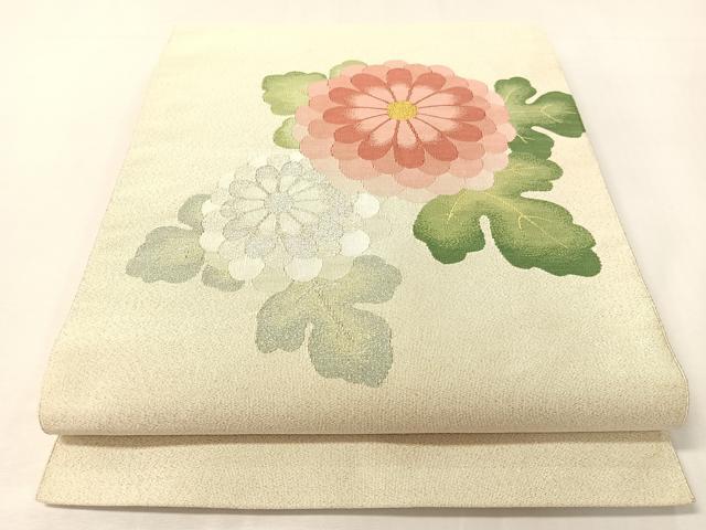 平和屋着物●爪掻き本綴れ　八寸名古屋帯　菊花文　金銀糸　正絹　逸品　CABI4225vp