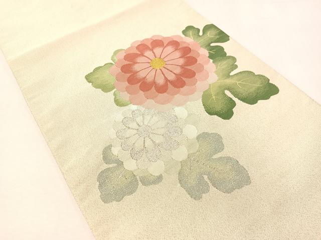 平和屋着物●爪掻き本綴れ　八寸名古屋帯　菊花文　金銀糸　正絹　逸品　CABI4225vp